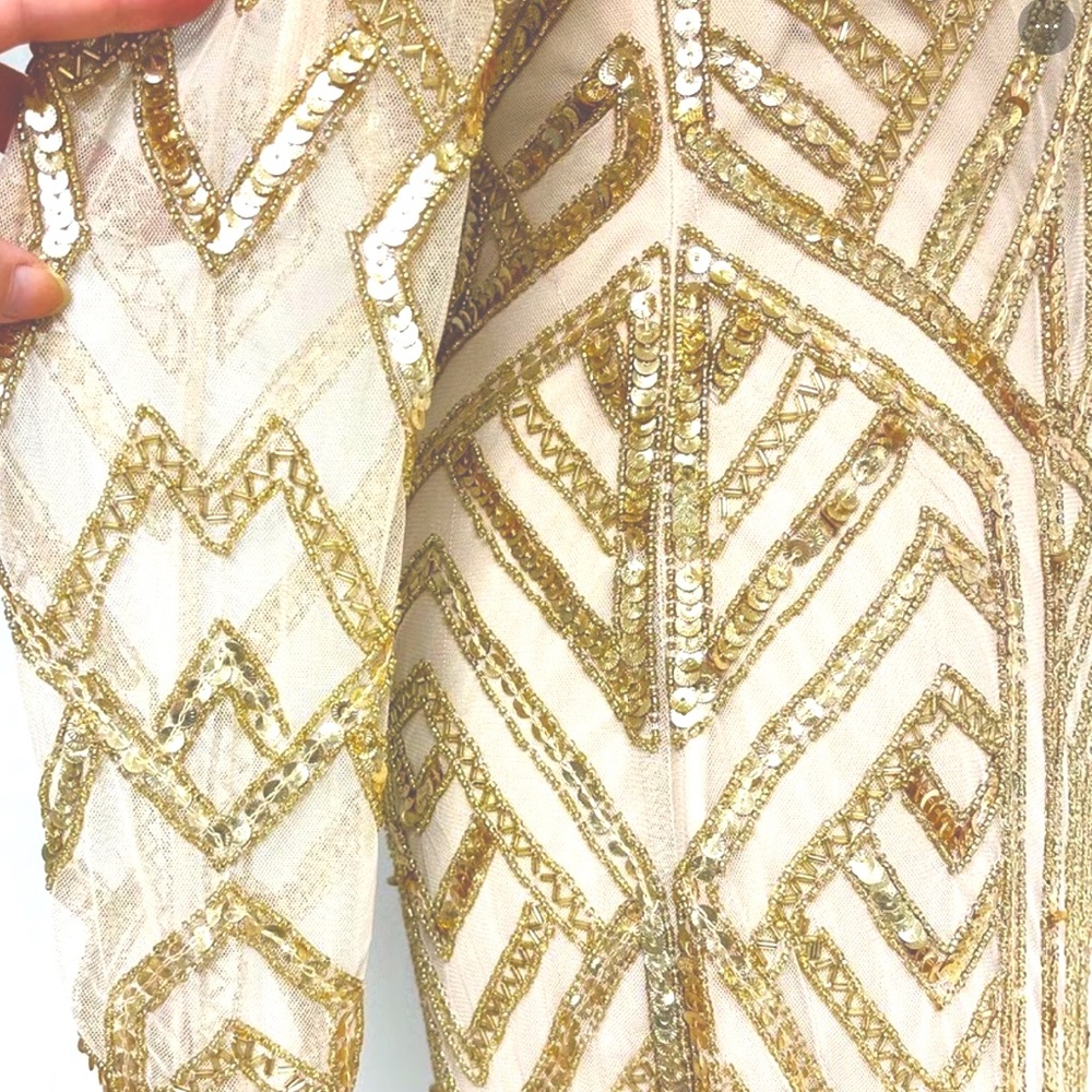 Gianni Bini Champagne Sequined Dress - Picture 11 of 13